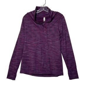 Kyodan Long Sleeve Shawl Wrap Jacket Heathered Purple Womens Medium